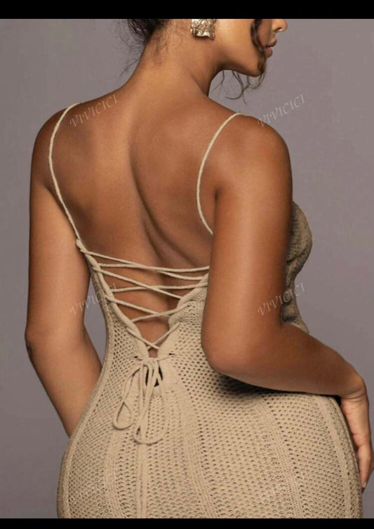 Sculpted Elegance Knit Maxi Dress